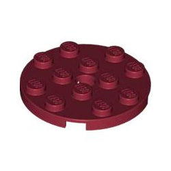 60474-154プレート4×4丸ペグ穴有ダークレッド