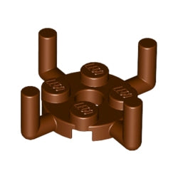98284-192プレート2×2丸中央穴と垂直アーム4個レディシュブラウン