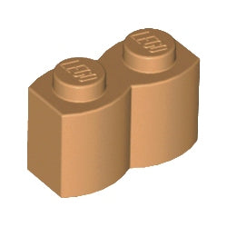 30136-137ブロック1×2丸太ミディアムダークフレッシュ