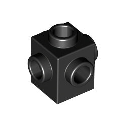 4733-026ブロック1×1-4方向スタッド有ブラック