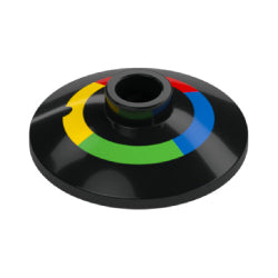 4740pb025ディッシュ2×2(レッド・イエロー・グリーン・ブルーのサークル)ブラック