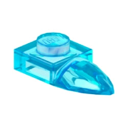 49668-042プレート1×1牙付トランスライトブルー