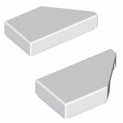 5091-5092-001特殊タイル1×2ウェッジ(左右セット)ホワイト