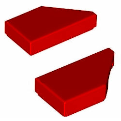 5091-5092-021特殊タイル1×2ウェッジ(左右セット)レッド