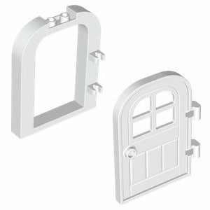 5258-001-5257-001アーチ型ドア枠1×6×6ホワイトとアーチ型ドア1×4×6ホワイトのセット