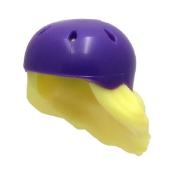 54647pb03スケボーヘルメット(ブライトライトイエローの髪の毛)ダークパープル