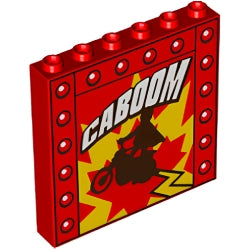 59349pb157パネル1×6×5(デューク・カブーンとバイク)レッド