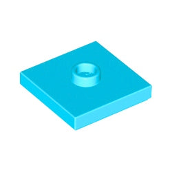 87580-322プレート2×2中央1スタッドミディアムアジュール