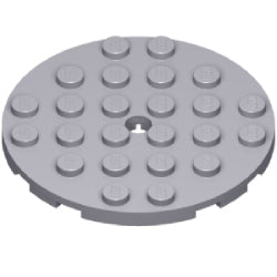 11213-194プレート6×6丸ペグ穴有ライトブルーイッシュグレイ