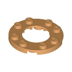 11833-137プレート4×4丸2×2丸穴有ミディアムダークフレッシュ