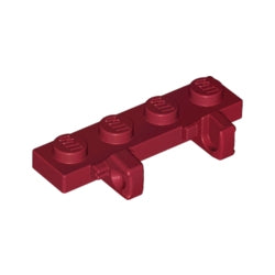 44568-154ヒンジプレート1×4ロック側面に指2本ダークレッド