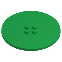 6177-028タイル8×8丸中央4スタッドグリーン