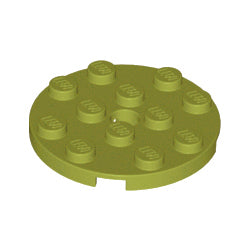 60474-155プレート4×4丸ペグ穴有オリーブグリーン