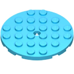 11213-322プレート6×6丸ペグ穴有ミディアムアジュール