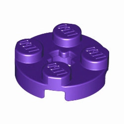 4032-268プレート2×2丸車軸穴有ダークパープル