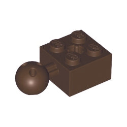 57909b-308テクニックブロック2×2ボール付ダークブラウン