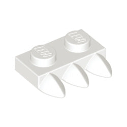 15208-001プレート1×2牙3個付ホワイト