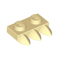 15208-005プレート1×2牙3個付タン