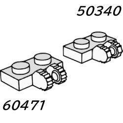 ヒンジプレート1×2ロック側面に指2本(旧型) ホワイト