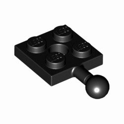 15456-026プレート2×2牽引ボールとペグ穴有ブラック