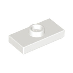 15573-001プレート1×2中央1スタッドホワイト