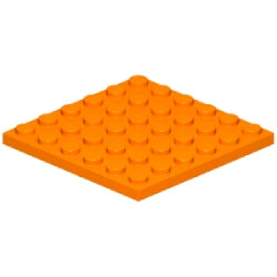 3958-106プレート6×6オレンジ