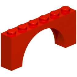 15254-021アーチ1×6×2中厚レッド