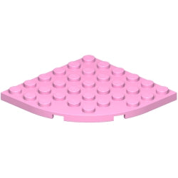 6003-222プレート6×6コーナー丸ブライトピンク