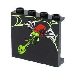 60581pb199パネル1×4×3サイドサポート(クモとスカル)ブラック