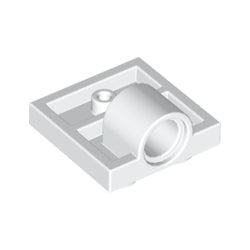 10247-001プレート2×2下部にペグ穴付1個ホワイト