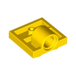 10247-024プレート2×2下部にペグ穴付1個イエロー