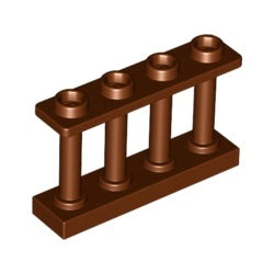 15332-192フェンス1×4×2小柱-4スタッドレディシュブラウン