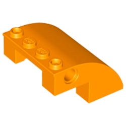 61487-106曲面スロープ4×4×2ペグ穴有オレンジ