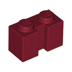 4216-154ブロック1×2縦溝有ダークレッド