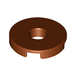 15535-192タイル2×2丸中央穴有レディシュブラウン