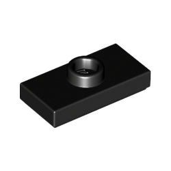 15573-026プレート1×2中央1スタッドブラック