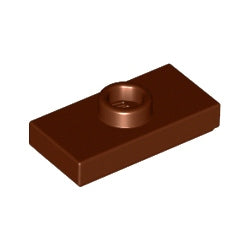 15573-192プレート1×2中央1スタッドレディシュブラウン