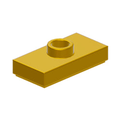 15573-297プレート1×2中央1スタッドパールゴールド