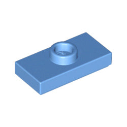 3794-102プレート1×2中央1スタッドミディアムブルー