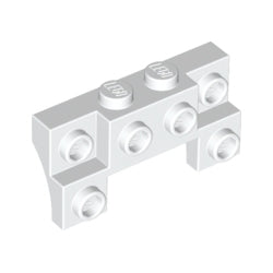 14520-001ブラケット2×4-1×4前面にスタッド有ホワイト