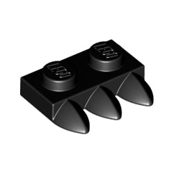 15208-026プレート1×2牙3個付ブラック