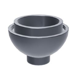 15395-179ブロック2×2ドーム型丸底フラットシルバー