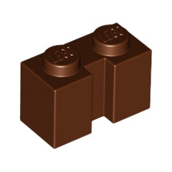 4216-192ブロック1×2縦溝有レディシュブラウン