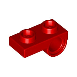 18677-021プレート1×2下部にペグ穴付レッド