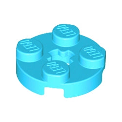 4032-322プレート2×2丸車軸穴有ミディアムアジュール