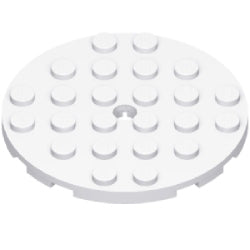 11213-001プレート6×6丸ペグ穴有ホワイト