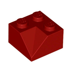 3046-154スロープ45度2×2コーナー切込と斜面ダークレッド