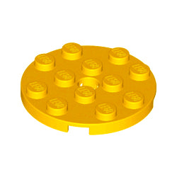 60474-191プレート4×4丸ペグ穴有ブライトライトオレンジ