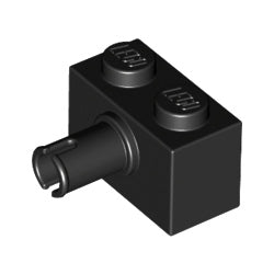 2458-026ブロック1×2側面にペグ1個ブラック