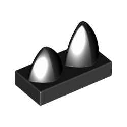 15209-026特殊タイル1×2牙2個ブラック